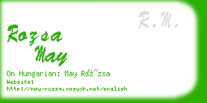 rozsa may business card